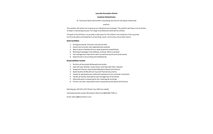 Assistant Administrator